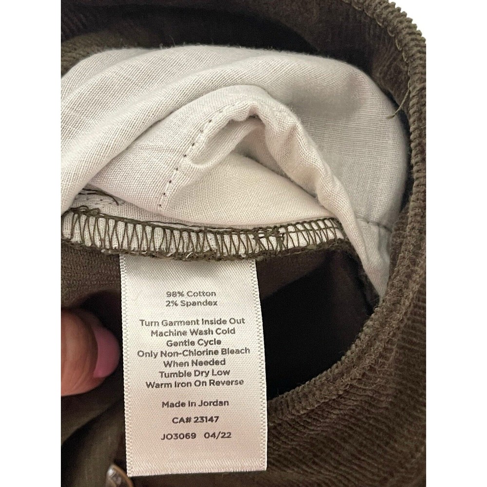 Talbots Simply Flattering 5 Pocket‎ Corduroy Pants 24W Plus Olive Straight NWT - Picture 8 of 11